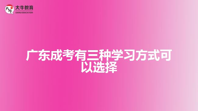 广东成考有三种学习方式可以选择