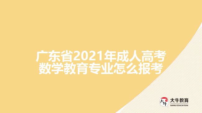 广东省2021年成人高考数学教育专业怎么报考
