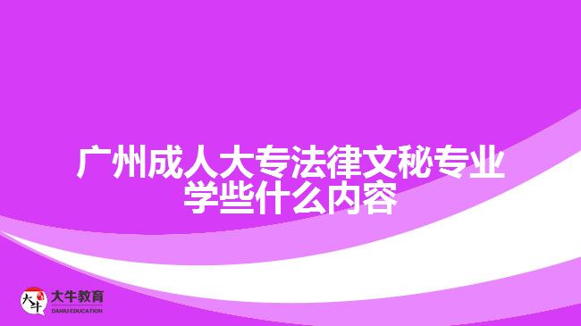广州成人大专法律文秘专业学些什么内容