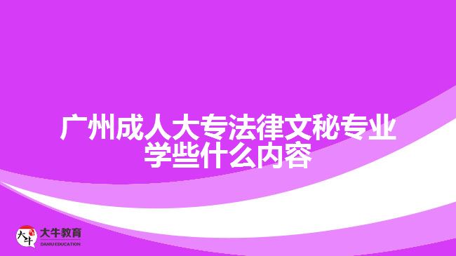 广州成人大专法律文秘专业学些什么内容