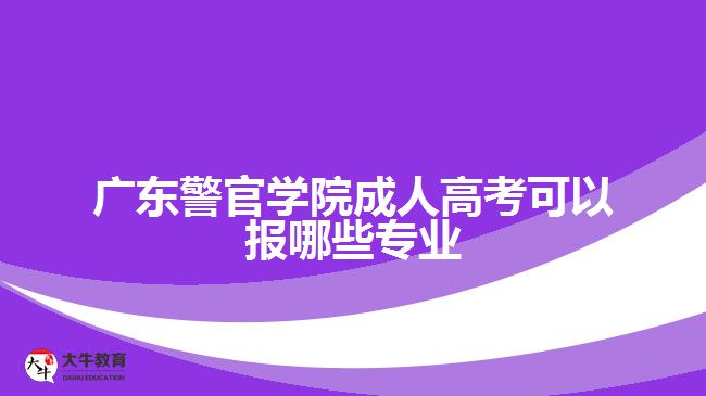 广东警官学院成人高考可以报哪些专业