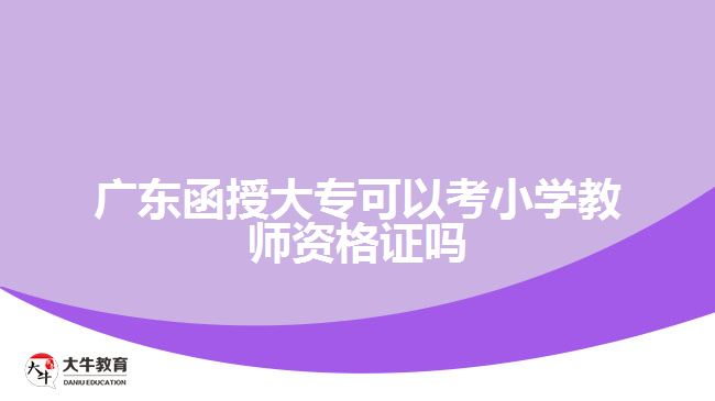 广东函授大专可以考小学教师资格证吗