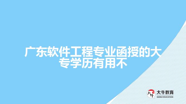 广东软件工程专业函授的大专学历有用不