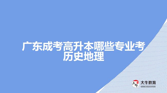 广东成考高升本哪些专业考历史地理