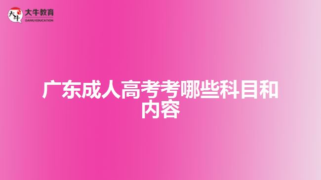 广东成人高考考哪些科目和内容