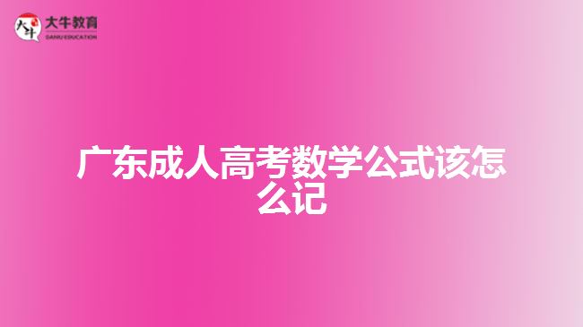 广东成人高考数学公式该怎么记