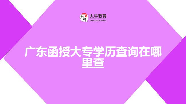 广东函授大专学历查询在哪里查