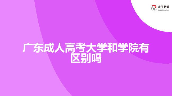 广东成人高考大学和学院有区别吗