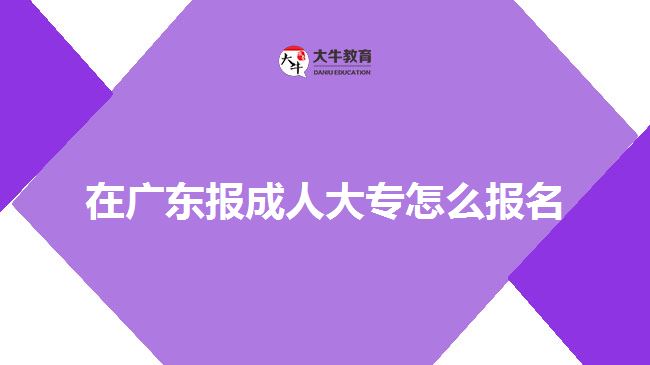 在广东报成人大专怎么报名