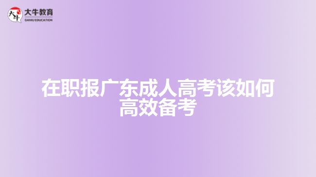 在职报广东成人高考该如何高效备考