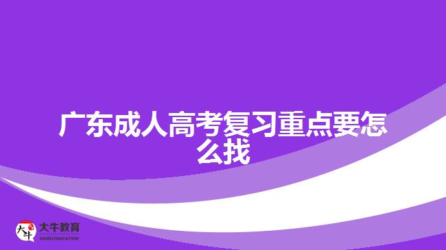 广东成人高考复习重点要怎么找