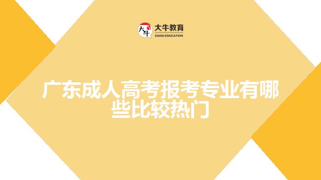 广东成人高考报考专业有哪些比较热门
