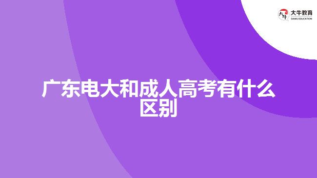 广东电大和成人高考有什么区别