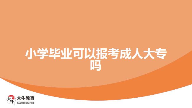 小学毕业可以报考成人大专吗