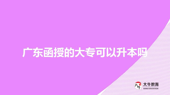 广东函授的大专可以升本吗