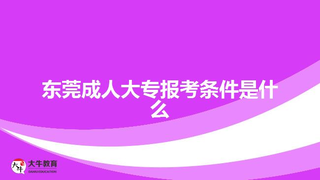 东莞成人大专报考条件是什么