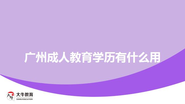 广州成人教育学历有什么用