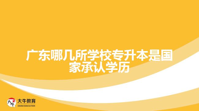 广东哪几所学校专升本是国家承认学历