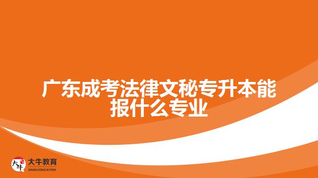 广东成考法律文秘专升本能报什么专业