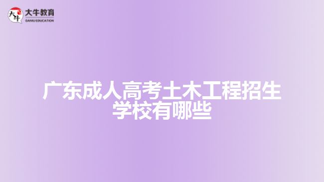 广东成人高考土木工程招生学校