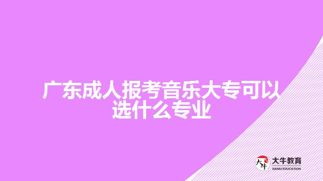 广东成人报考音乐大专可以选什么专业