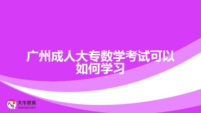广州成人大专数学考试可以如何学习