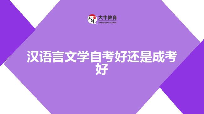 汉语言文学自考好还是成考好