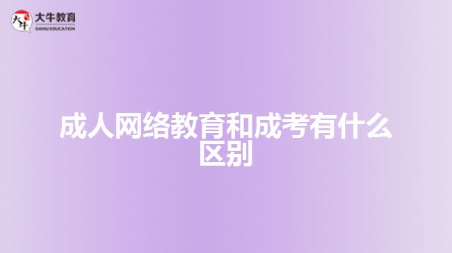 成人网络教育和成考有什么区别