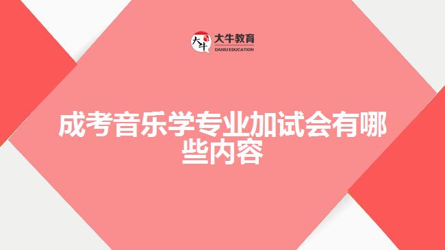 成考音乐学专业加试会有哪些内容