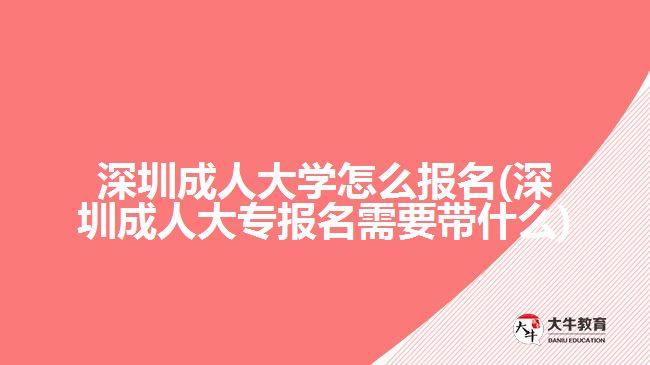 深圳成人大学怎么报名