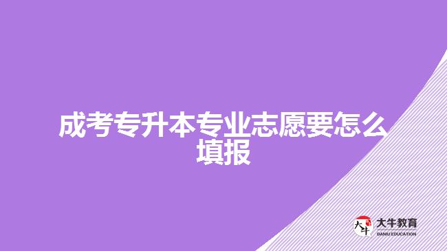 成考专升本专业志愿要怎么填报