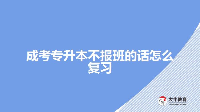 成考专升本不报班的话怎么复习
