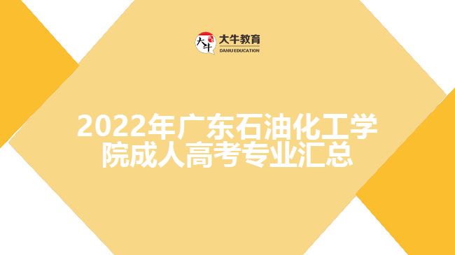 2022年广东石油化工学院成人高考专业汇总