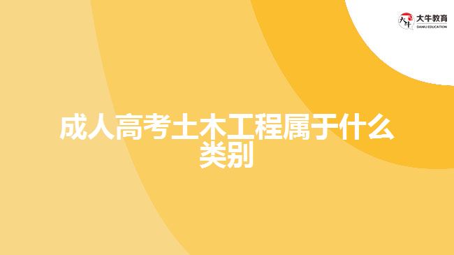 成人高考土木工程属于什么类别