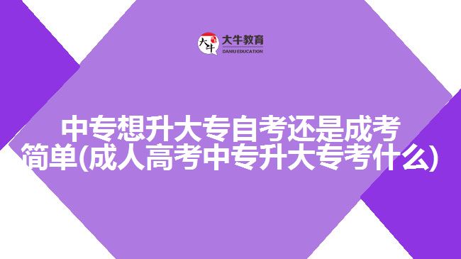 中专想升大专自考还是成考简单(成人高考中专升大专考什么)
