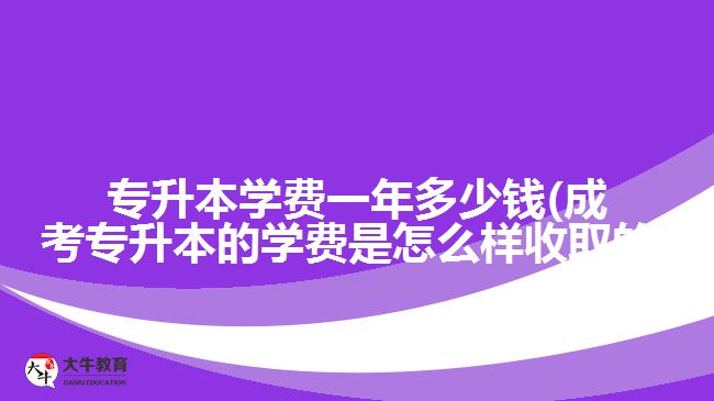 专升本学费一年多少钱(成考专升本的学费是怎么样收取的)
