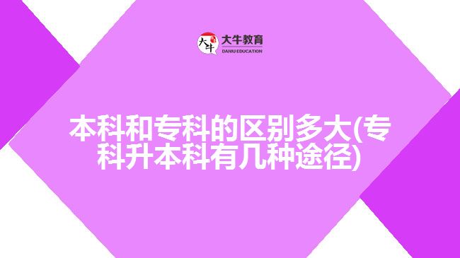 本科和专科的区别多大(专科升本科有几种途径)
