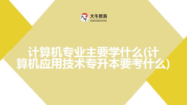 计算机专业主要学什么(计算机应用技术专升本要考什么)