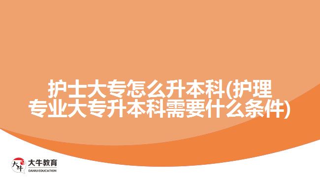 护士大专怎么升本科(护理专业大专升本科需要什么条件)