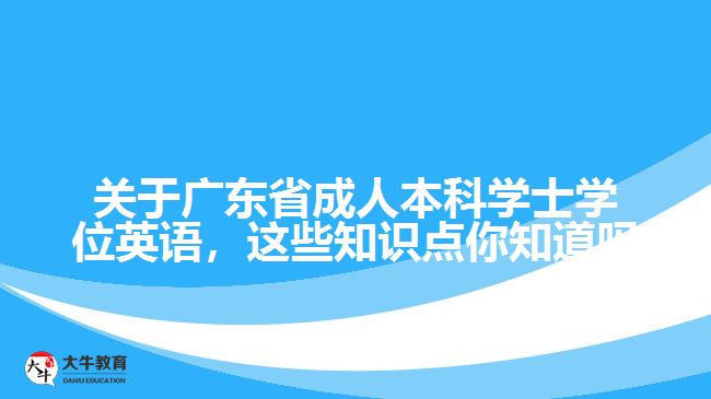 关于广东省成人本科学士学位英语