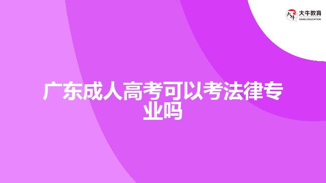 广东成人高考可以考法律专业吗