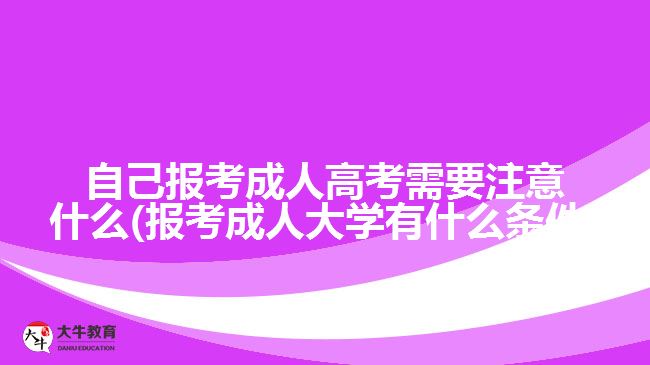 自己报考成人高考需要注意什么(报考成人大学有什么条件)