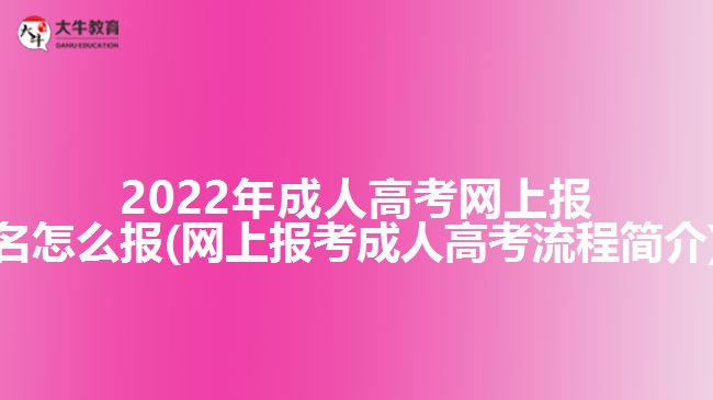2022年成人高考网上报名怎么报(网上报考成人高考流程简介)