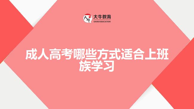 成人高考哪些方式适合上班族学习