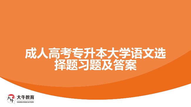 成人高考专升本大学语文选择题习题及答案