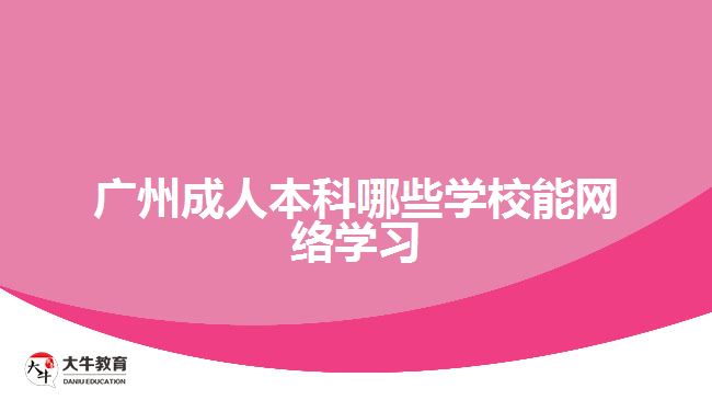 广州成人本科哪些学校能网络学习