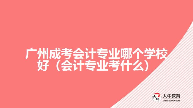 广州成考会计专业哪个学校好