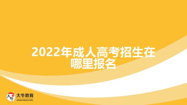 2022年成人高考招生在哪里报名