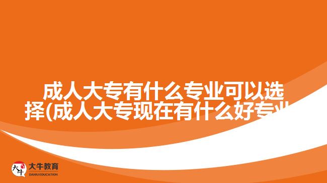 成人大专有什么专业可以选择(成人大专现在有什么好专业)