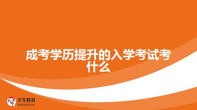 成考学历提升的入学考试考什么